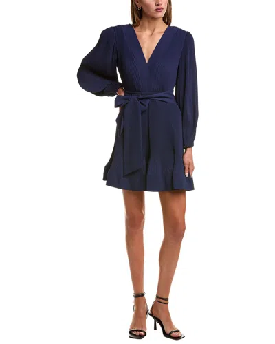 Milly Liv Pleated Mini Dress In Blue