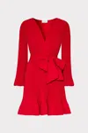 Milly Liv Pleated Mini Dress In Really Red