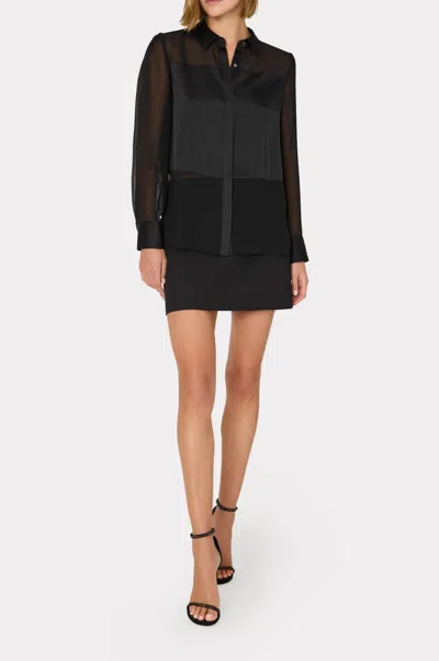 Milly Lizzy Cady Mini Skirt In Black