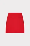 Milly Lizzy Cady Mini Skirt In Red