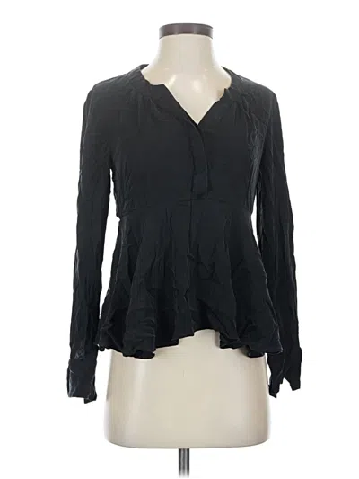 Pre-owned Milly Long Sleeve Blouse In Black