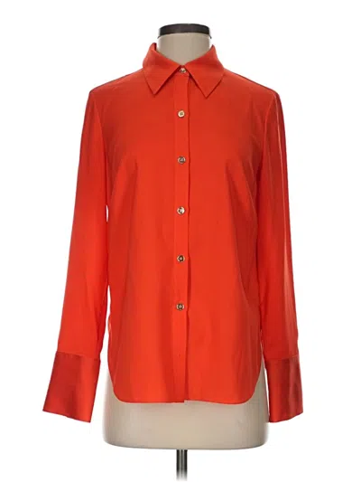 Pre-owned Milly Long Sleeve Blouse In Orange