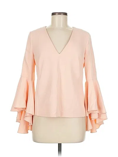 Pre-owned Milly Long Sleeve Blouse In Pink