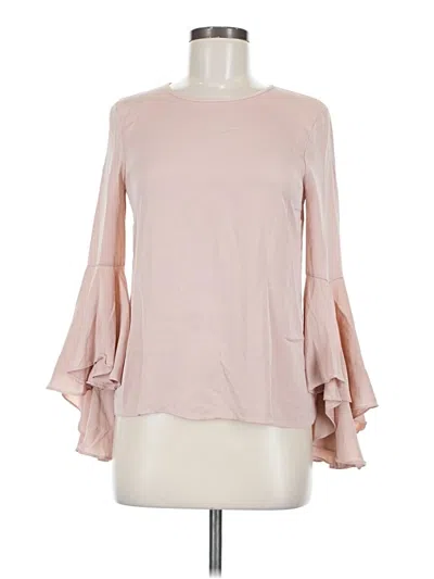 Pre-owned Milly Long Sleeve Blouse In Pink