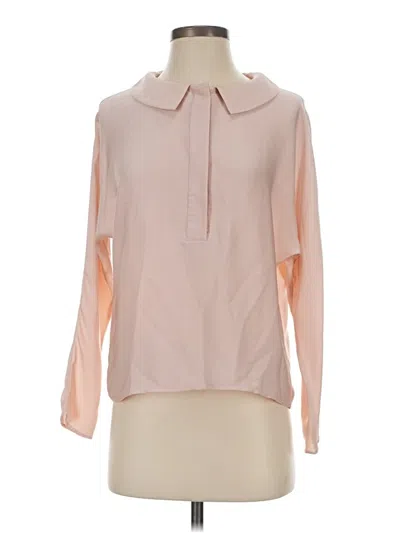 Pre-owned Milly Long Sleeve Blouse In Pink