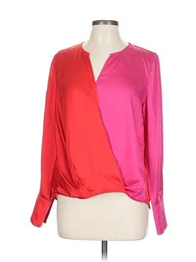 Pre-owned Milly Long Sleeve Blouse In Red
