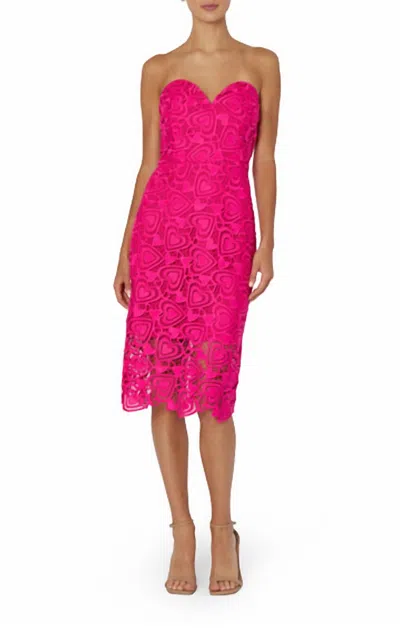 Milly Lucia Heart Lace Dress In Pink