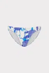 Milly Margot Brushwork Floral Bikini Bottom In White