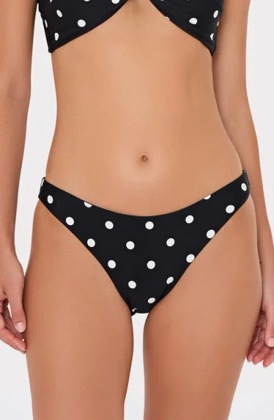 Milly Margot Polka Dot Bikini Bottoms In Black