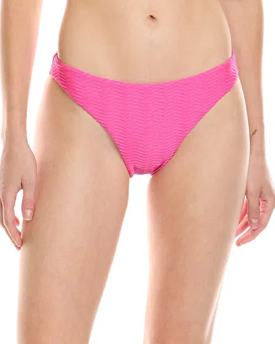 Milly Margot Textured Chevron Bikini Bottom In Pink