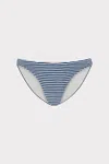 Milly Margot Textured Stripe Bikini Bottom In Blue