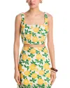 Milly Illy Mel Embroidered Sleeveless Top In Yellow