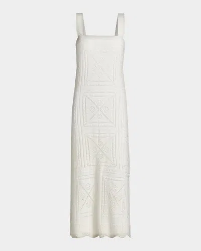 Milly Mena Knit Midi Dress In Ecru