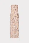 Milly Meredith Sequined Strapless Maxi Dress In Brown
