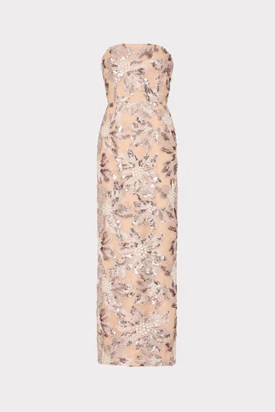 Milly Meredith Sequin Maxi Dress In Brown