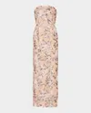 Milly Meredith Sequined Strapless Maxi Dress In Animal Print