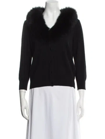 Pre-owned Milly Merino Wool Jacket In Black