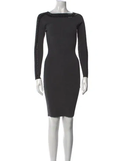 Pre-owned Milly Merino Wool Knee-length Dress In Gray
