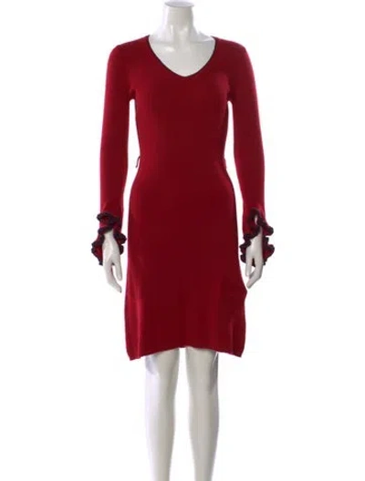 Pre-owned Milly Merino Wool Knee-length Dress In Red