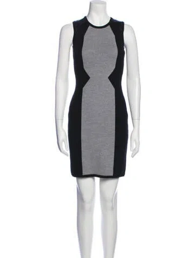 Pre-owned Milly Merino Wool Mini Dress In Black