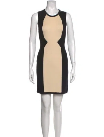 Pre-owned Milly Merino Wool Mini Dress In Black