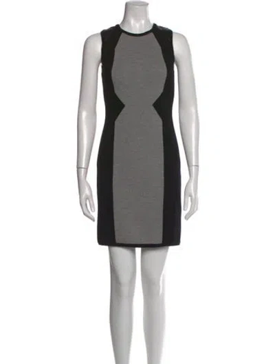 Pre-owned Milly Merino Wool Mini Dress In Black