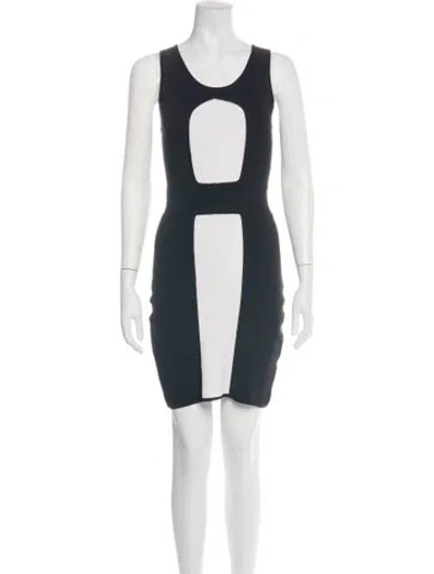 Pre-owned Milly Merino Wool Mini Dress In Black