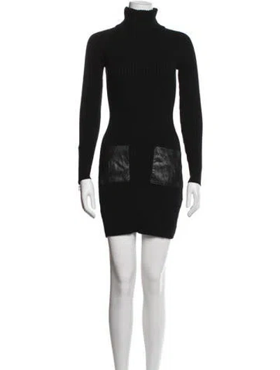 Pre-owned Milly Merino Wool Mini Dress In Blue