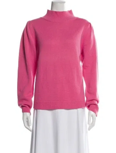 Pre-owned Milly Merino Wool Mock Neck Sweater In Pink