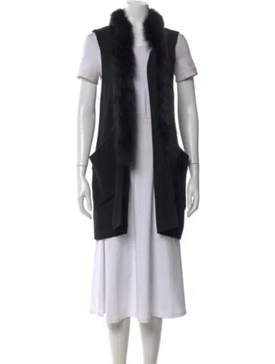Pre-owned Milly Merino Wool Open Front Sweater W/ Tags In Black
