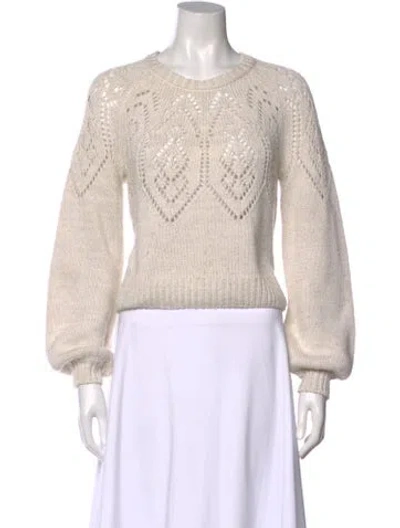 Pre-owned Milly Merino Wool Patterned Sweater In Neutral