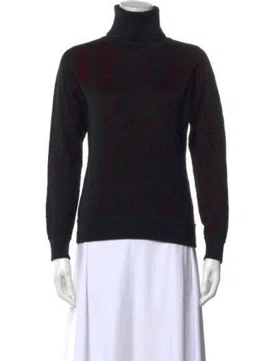 Pre-owned Milly Merino Wool Printed Sweater In Black