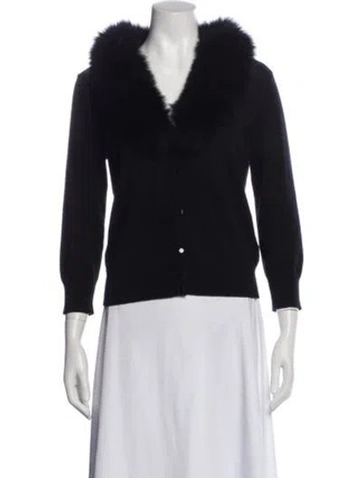 Pre-owned Milly Merino Wool Sweater In Black