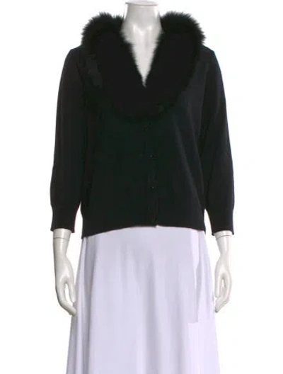 Pre-owned Milly Merino Wool Sweater In Black