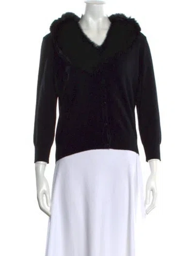 Pre-owned Milly Merino Wool Sweater In Black