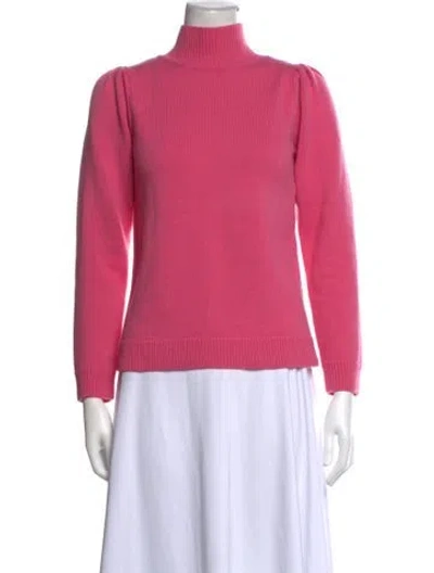 Pre-owned Milly Merino Wool Turtleneck Sweater In Pink