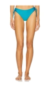 Milly Metallic Lux String Bikini Bottom In Teal