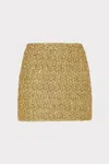 Milly Metallic Tweed Modern Mini Skirt In Gold