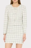 Milly Mika Plaid Crop Jacket In Multi