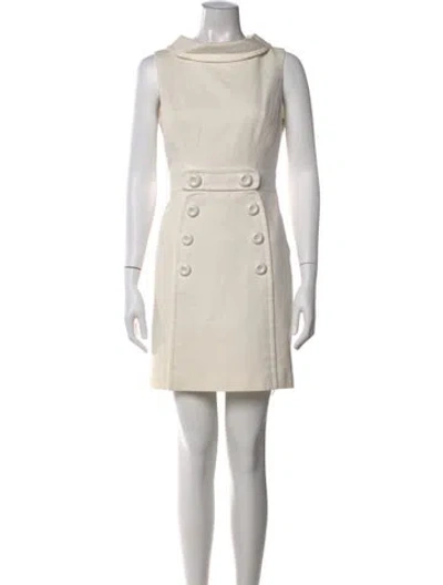 Pre-owned Milly Mini Dress In Neutral
