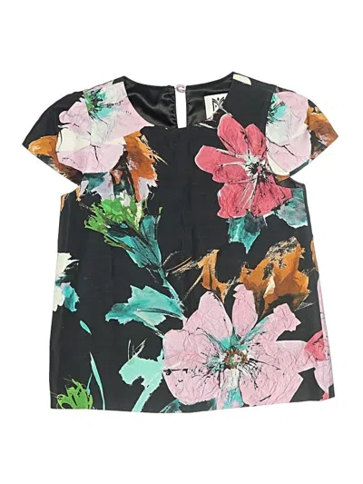 Pre-owned Milly Minis Kids' Short Sleeve Blouse In Black