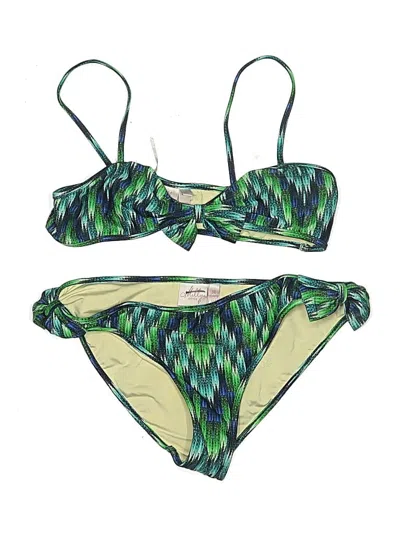 Pre-owned Milly Minis Kids' Two Piece Swimsuit In Green