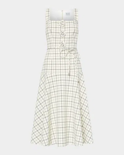 Milly Mira Plaid Midi Dress In Multi