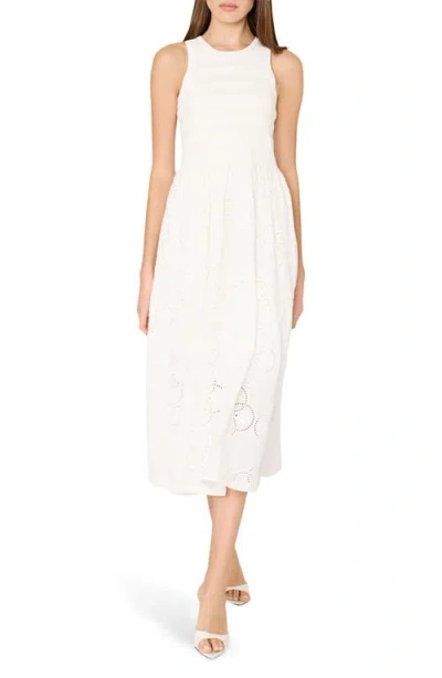 MILLY MILLY MIXED MEDIA MIDI DRESS