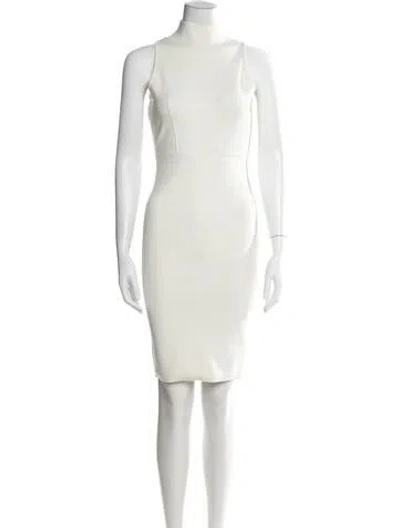 Pre-owned Milly Mock Neck Knee-length Dress In White