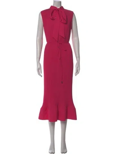 Pre-owned Milly Mock Neck Long Dress W/ Tags In Pink