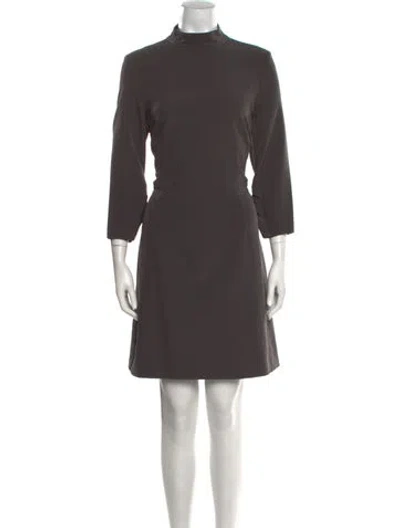 Pre-owned Milly Mock Neck Mini Dress In Gray