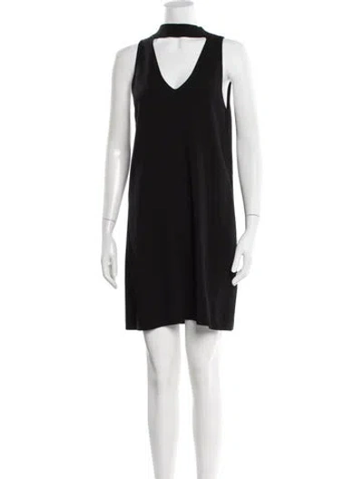 Pre-owned Milly Mock Neck Mini Dress In Gray