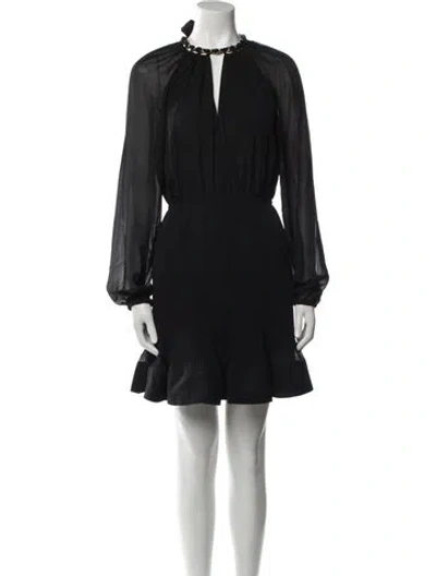 Pre-owned Milly Mock Neck Mini Dress W/ Tags In Blue