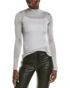 Milly Mock Neck Pullover In Silver